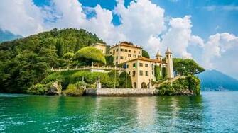 Villa Balbianello On Lake Como In Italy HD Wallpaper Background