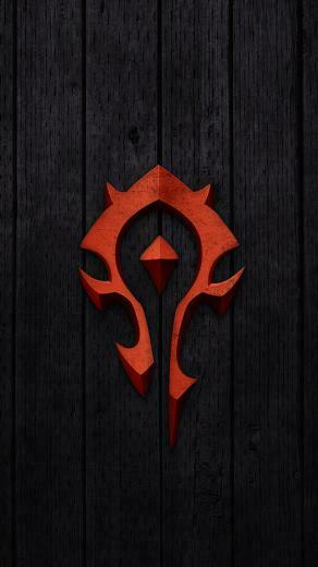 Red World Of Warcraft Horde Badge Wallpaper iPhone