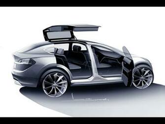 Tesla Model X Sketch Wallpaper