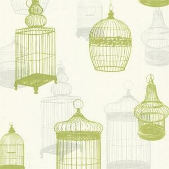 Silk Texture Zinc Bird Parrot Cage Wallpaper 10m Roll Decor Art
