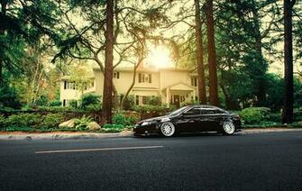Picture Honda Accord Acura Tl Stance Black Side Automobile Trees