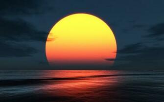 Sun Setting Over Moonlight Night Moon Image
