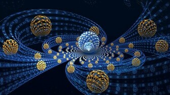 3d Abstract Fractal Balls Flying Wallpaper Background Full HD