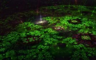 Abstract Green Fractals Wallpaper Stock
