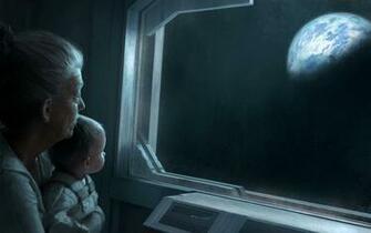 Fiction Artwork Drawings Window Panes Grandmother Children Wallpaper