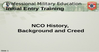 Nco History Background And Creed Pptx Powerpoint