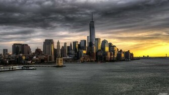 Lower Manhattan Sunset Wallpaper Background Kicking