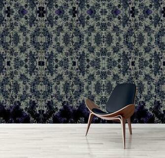 Wallpaper Ink Blot Roses Kerrie Brown