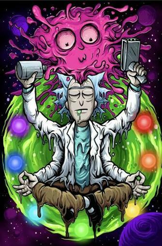 Woke Rick Tapestry Super With Image And Morty Poster