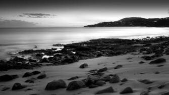 Black And White Beach Wallpaper HD