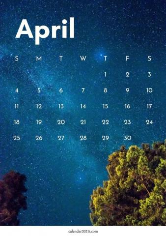 iPhone April Calendar Wallpaper