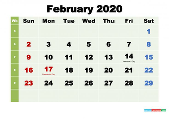 February Calendar Wallpaper High Resolution Printable