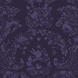 New World Damask Wallpaper Purple Mineheart Official