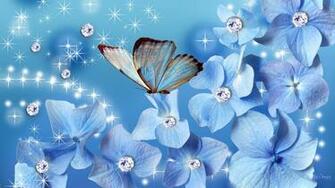 Red Glitter Rose Blue Butterfly Diamonds Flowers Persona Sparkles