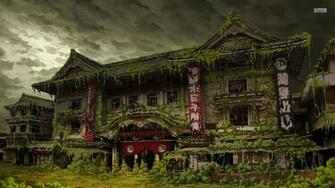 Overgrown Temple Fantasy Wallpaper