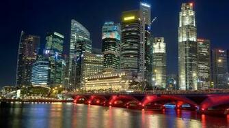 Singapore Night Skyline Windows Theme And Desktop All For