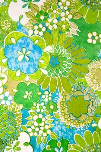 Turquoise Floral Wallpaper
