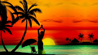 Tropical Sunset Wallpaper