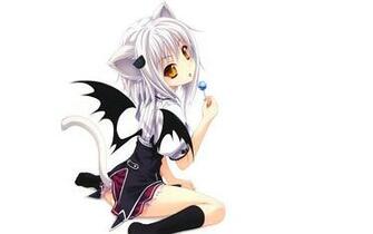 Cute Devil Bat Animal Ear Lollipop Girl Anime HD Wallpaper Desktop Pc