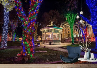 Pvc Wallpaper Christmas Lights Illuminate The Downtown Prescott