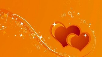 Beautiful Two Orange Heart HD Wallpaper