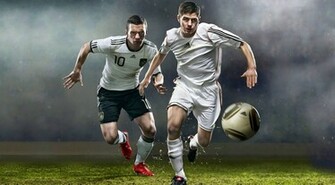 Soccer Football Wallpaper Two Players Soccerball Beautiful