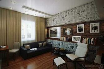 Retro Poster Wallpaper Lounge Feature Wall Olpos Design