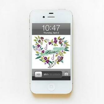 Floral Heart Monogram Phone Wallpaper The Wedding Chicks
