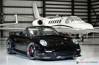 Black Porsche Turbo Cabriolet Wallpaper