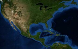 Aerial Map Of North America Wallpaper