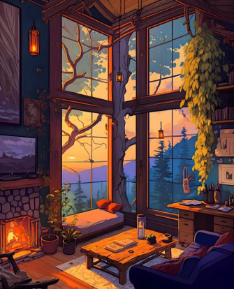 Rustic Living In A Cozy Tree House Wallpaper