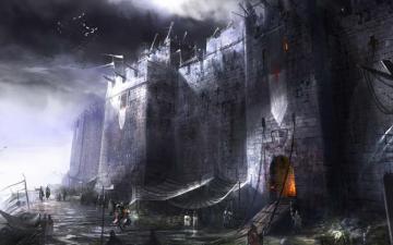 Fantasy Art Digital Castle Medieval Wallpaper HD Desktop