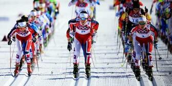 Start Of The Competition In Cross Country Skiing At