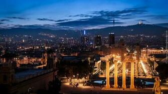 Night Barcelona Spain Wallpaper High Resolution