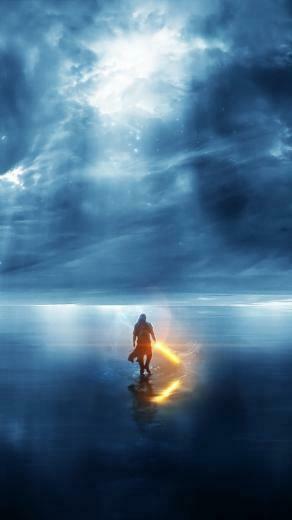 Enlightenment Fantasy Warrior Mobile Wallpaper Light