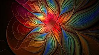 Wallpaper Flower Shape Multicolor Full HD