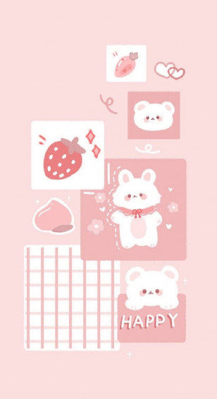 Pink Kawaii Background Wallpaper