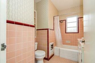Bathroom Decorated With Bradbury S Grete Wallpaper Retro Renovation