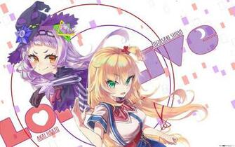 Virtual R Akai Haato Shion Murasaki HD Wallpaper