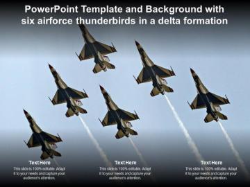 Powerpoint Template And Background With Six Airforce Thunderbirds