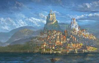 Wallpaper City World Fantasy Art Fantastic Castle Paint