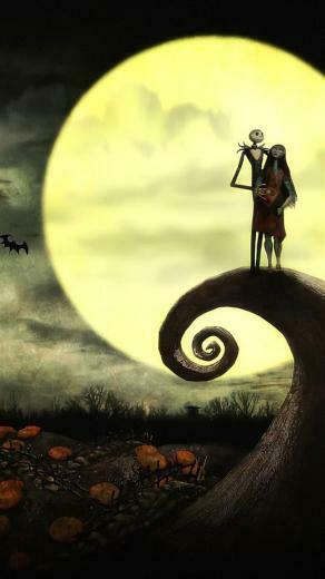 Couple Under The Moon iPhone Wallpaper Top