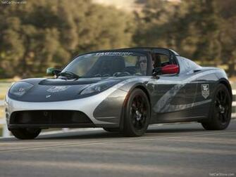 Tesla Roadster Race Car Background Wallpaper