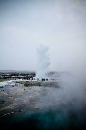 Rage Of Strokkur Iceland Kanki Su Avec Image Voyage Islande