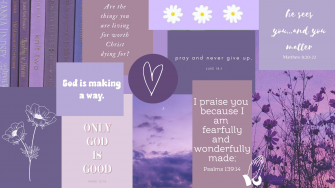 Aesthetic Christian Purple Laptop Wallpaper