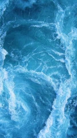Swirling Blue Ocean Waves iPhone Wallpaper