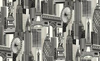 Albany Wallpaper Skyline Flock Jpg
