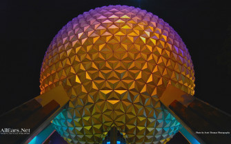 Epcot Spaceship Earth At Night Landscape Wallpaper Allears Net