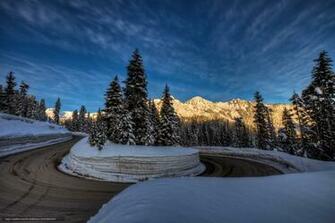 Wallpaper The Winter Bends Road Mt Baker Sunset