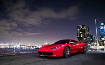 Ferrari Italia Red Car Night Wallpaper Carros De Luxo